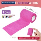 15 Pack 3 Inch X 5 Yards Self Adhesive Bandage Breathable Cohesive Bandage Wrap