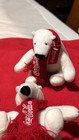 Coca-cola Polar Bear Plush Pair 4 Inch Red Scarves One With Tag