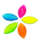 100 Mixed Neon Color Flatback Acrylic Horse Eye Rhinestone Gems 9x18mm No Hole