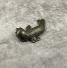 Vintage Signed Pewter Figure Seal Miniature Animal