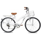 Weize Beach Cruiser Bike 26  Commuter White Bicycle 7 Speed For Adult Men Women