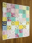 Vintage Reversible Baby Crib Quilt Blanket With Teddy Bears Handmade 30  X 54 