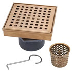 Oatey Designline 4  X 4  Square Champagne Bronze Decorative Shower Drain Grate