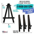 12pk 3  X 4  Canvas   5  Mini Black Wood Display Easel Kit  Artist Tripod Stand