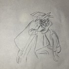 Walt Disney Animation Cel Draw 1940   s Goofey Lot Production Art Cartoon Mt