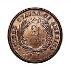 1870 Two Cent Piece  Red Brown  Scarce Sharp Gem Bu   Better Date