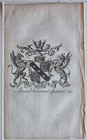 1768 Antique Print Family Crest Coat Of Arms Spencer Viscount Spencer