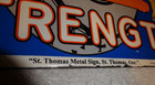 Vintage Hercules Tires   Tubes Porcelain Metal Gas Oil Double Sided Flange Sign 