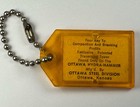 Ottawa Hydra Hammer Ottawa Steel Co  Kansas Lenticular 2 Sided Old Keychain Rare