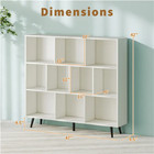10 Cube Bookcase 3-tier Modern Storage Organizer With 5 Metal Legs Bookshelves