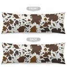 Cow Print Body Pillow Cover With Zipper Rustic Cowhide Farmhouse Brown Cowhide