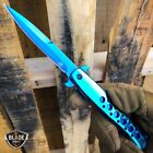 9  Spring Assisted Tactical Stiletto Folding Pocket Knife Blade Open Stainless