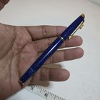 Vintage Waterman Hemisphere Rollerball Pen Blue Marble Gold Trim W   Aflac Logo 