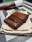 Handmade Leather Vertical Pocket Flap Wallet     Slim   Durable