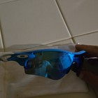Custom Oakley Radarlock Path Mirrored Blue Sunglasses