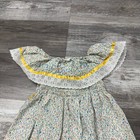 Vintage 70s Kate Greenaway Girls Size 6 Off-shoulder Floral Boho Smocked Dress