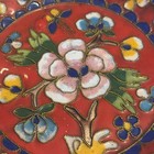 Beautiful Vintage Cloisonn   Enamel Trinket Dish  5     Florals   Butterflies  Nice