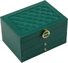 3 Layers Jewelry Box Organizer Large Capacity Ring Earring Necklace Storage Case
