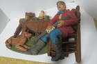 Vintage 1970s Mid Century 16  X 14  Hand Painted Wall Art 3d Style Hunting Scene