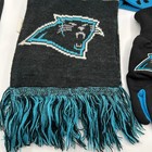 Carolina Panthers Knit Scarf Hat Gloves Set Black Blue Flame Fringe Youth Boys
