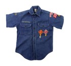 Vintage Lot 10 Cub Scouts Blue Uniforms Shirts Patches