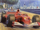 Rare Michael Schumacher Monaco 2001 Ferrari    harbour Master    Ltd Print Signed 