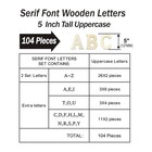 5 Inch 104 Pieces Wooden Unfinished Letters Wood Surface Alphabet 5 In 