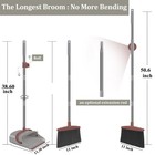 Ivandar Broom Dustpan Combo Set 50 6 Inch Long Handle Upright Standing Broom