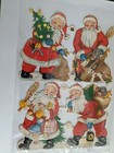 Jolly Santa  Die Cut Scrap Paper Panel Of 4-eas No 3144-w germany-oss Vtg