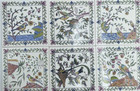 Vintage Azulejo Bird Motif Tile Portugal 6x6 Mixed Lot Of 6  2