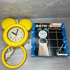 Disney Parks Vintage Bath Clock Japanese Kawaii Yellow Mickey Ears Shower Quartz