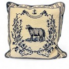 Needlepoint Pillows Handmade Wool French Country  Sheep 16 