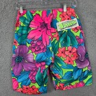 Vintage 80s Original Jams Surf Line Hawaii Shorts Youth Xl Neon Floral Usa