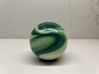 Vintage Uranium Green   White Glass Swirl Marble Gear Shift Knob