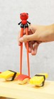Valentine Red Giant Panda Reusable Training Chopsticks Set With Silicone Helper