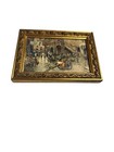 Vtg Roman Street Scene By E  Roster Franz - Print On Paper  5 5 X 3 5 Inch Frame