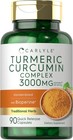 Tumeric Curcumin Max Potency And Ginger Complex 3000 Mg  120 Softgels By Carlyle