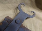 Primitive Antique Barn Door Hinge Hand Wrought Iron Old Screws On Door Remnant