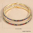 Rhinestone Large Hoop Earrings For Women Sparkly Fashion Jewelry Lightweight Us