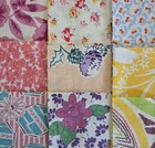 30 Different Antique vintage Feed Sack flour Sacks 5  Squares-fs5-ff