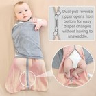 Super Soft Muslin Baby Sleep Sack With Removable Swaddle 2-in-1 Pink