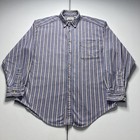 Vintage Made In Usa Ll Bean Woven Striped Long Sleeve Button Down Shirt Size Xl