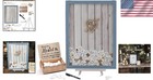 Ocean Blue Wedding Guest Book Frame With 100 Wooden Hearts - Rustic Elegance