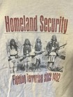 Vintage 90s Men   s L White Native American Indian    fighting Terrorism    T Shirt