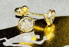 Solid 14k Yellow Gold Stud Earring Basket 1 5 Ct Round Ball Brilliant Studs 5mm