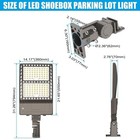 400w Led Parking Lot Light With Dusk To Dawn Photocell Shoebox Pole Fixture Ip65