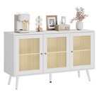 47 2  Modern Rattan Buffet Storage Cabinet W adjustable Shelves   3 Doors table