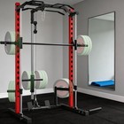 Smith Machine 1400lbs Squat Rack For Home Gym W  Lat-pull Down System Power Cage