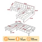 78 35  Modern Velvet Futon Sofa Bed Gray 3-in-1 L-shaped Convertible Sectional