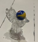 Vintage Large Shooter Marble Red Blue Yellow Swirl Glass Collectible
